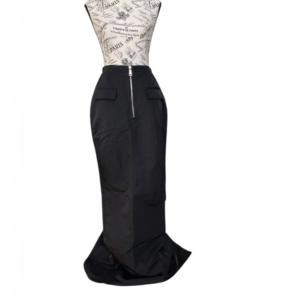 Naked NWT Wardrobe Black Maxi Skirt Size Small Zip Front High Slit Mermaid Hem